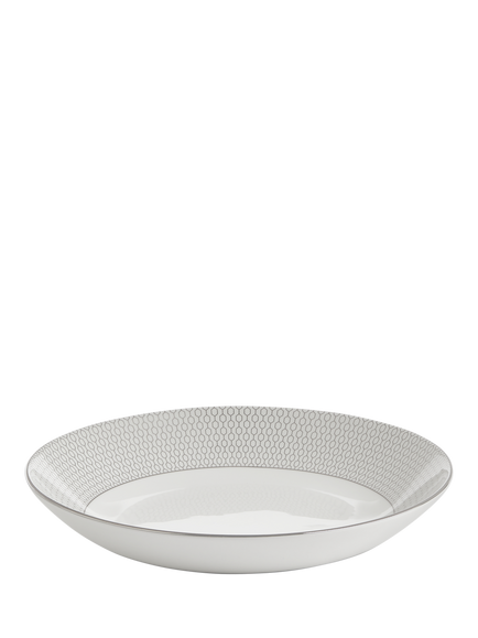 Wedgwood Gio Platinum Fine Bone China Pasta Bowl, 24.5cm, White, White