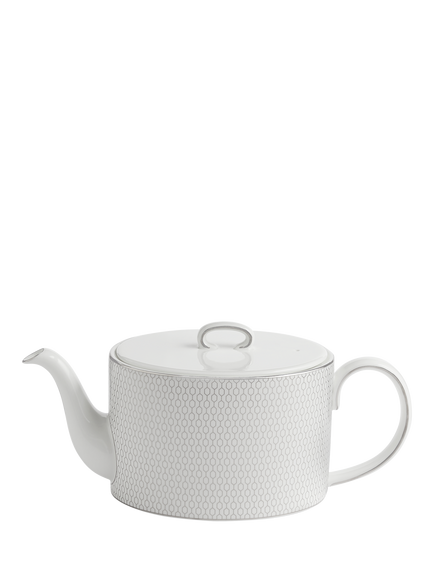 Wedgwood Gio Platinum Fine Bone China Teapot, 1L, White, White