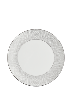 Wedgwood Gio Platinum Fine Bone China Dinner Plate, 28cm, White, White