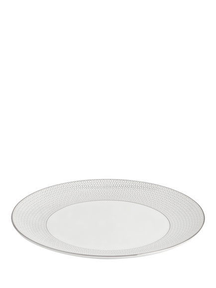 Wedgwood Gio Platinum Fine Bone China Dinner Plate, 28cm, White - view 2, White