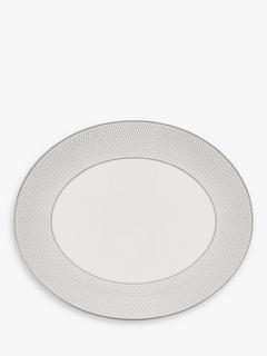 Wedgwood Gio Platinum Fine Bone China Oval Platter, 33cm, White