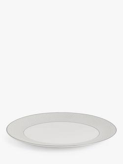 Wedgwood Gio Platinum Fine Bone China Oval Platter, 33cm, White - view 2, White