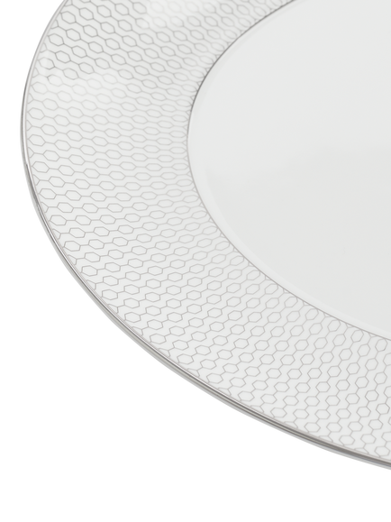 Wedgwood Gio Platinum Fine Bone China Oval Platter, 33cm, White - view 2, White