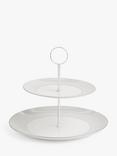 Wedgwood Gio Platinum 2-Tier Fine Bone China Cake Stand, 28cm, White