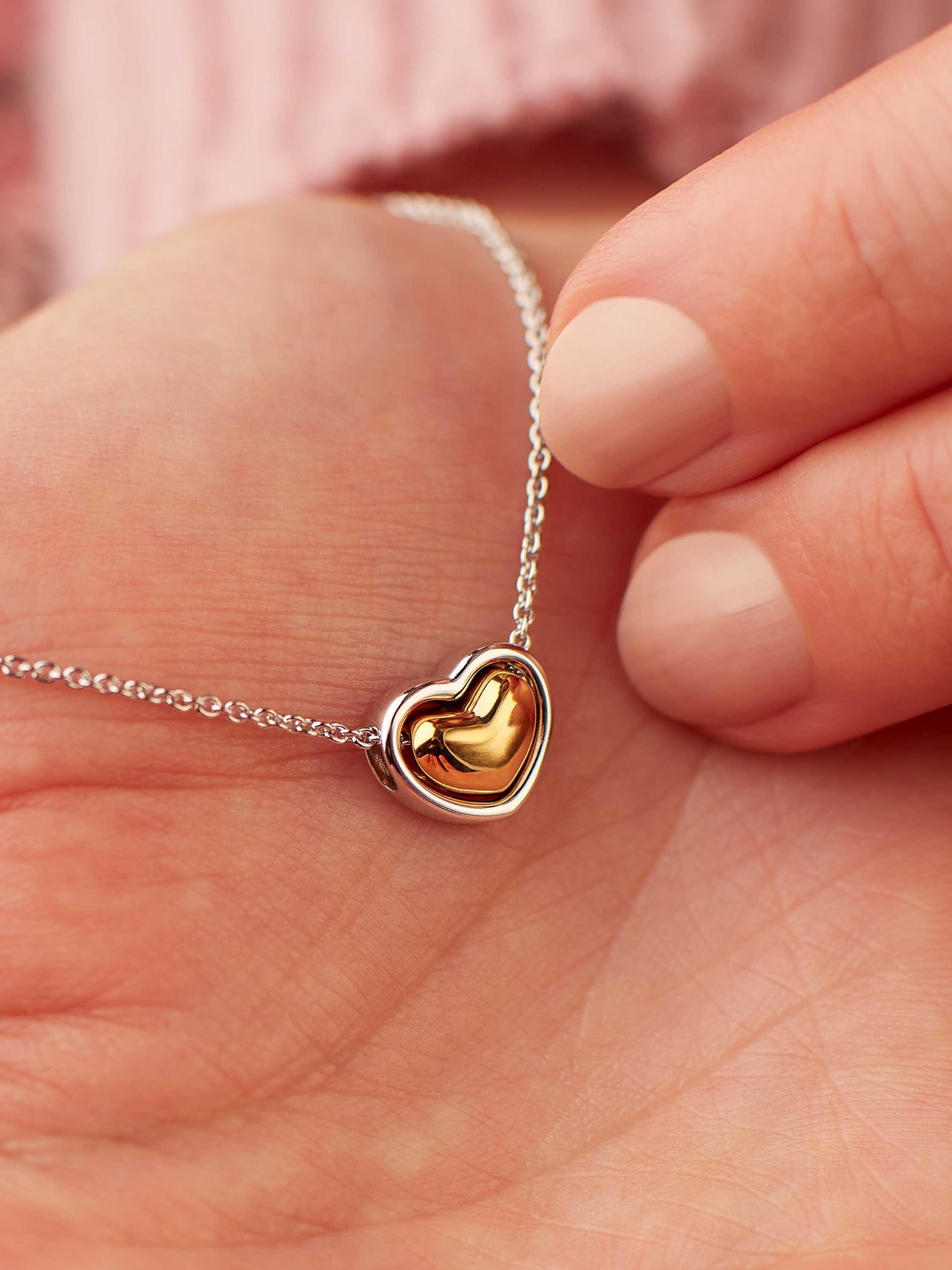 Product image 6 of 7, which shows Kit Heath Heart of Gold Pendant Necklace, Silver/Gold