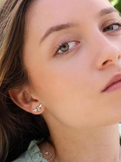 Kit Heath Blossom Flyte Honey Bee Stud Earrings, Silver/Gold - view 2, Silver/Gold