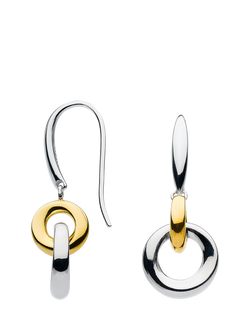 Kit Heath Bevel Cirque Link Drop Earrings, Silver/Gold, Silver/Gold