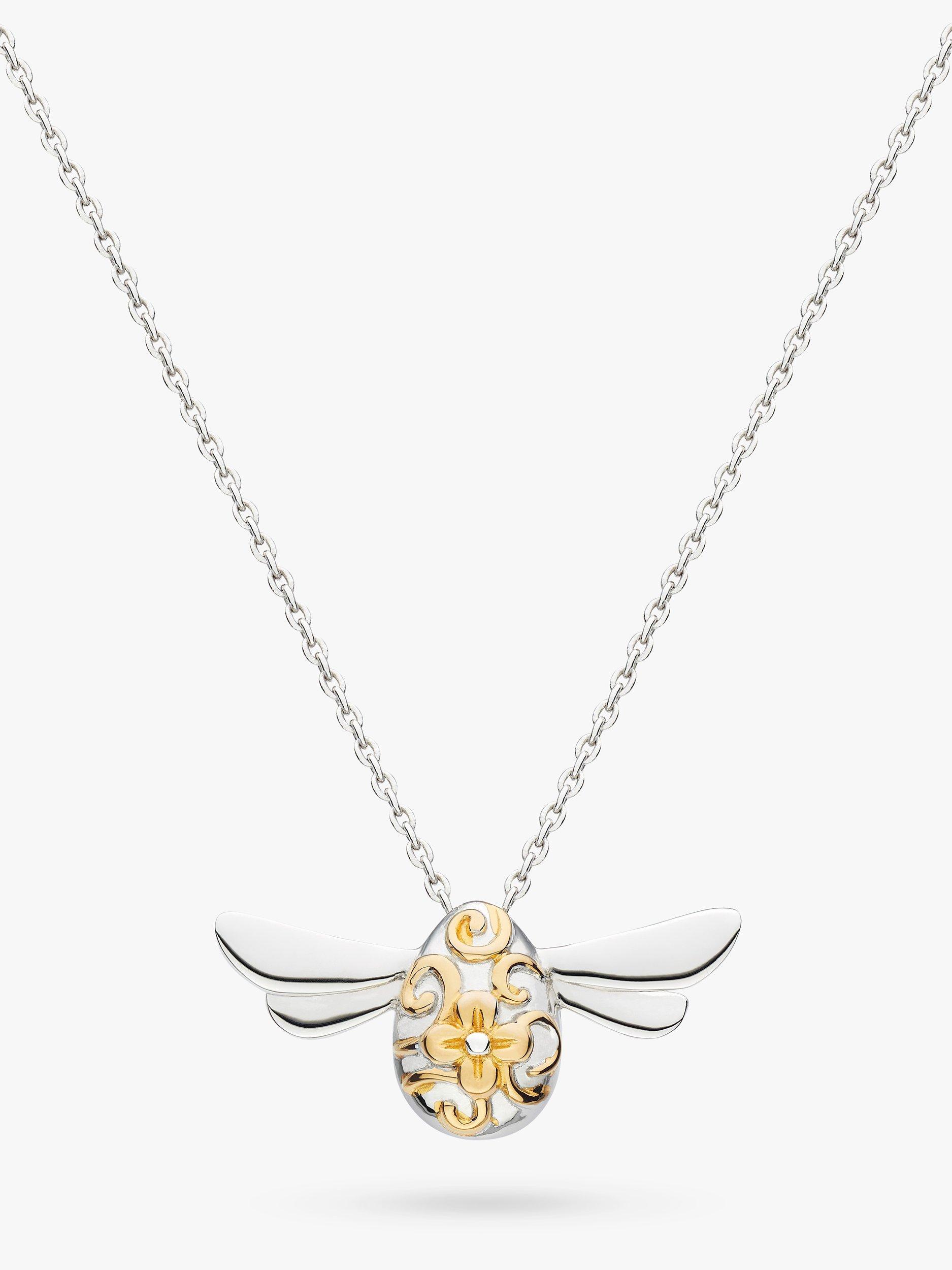 Kit Heath Blossom Flyte Midi Honey Bee Pendant Necklace, Silver/Gold