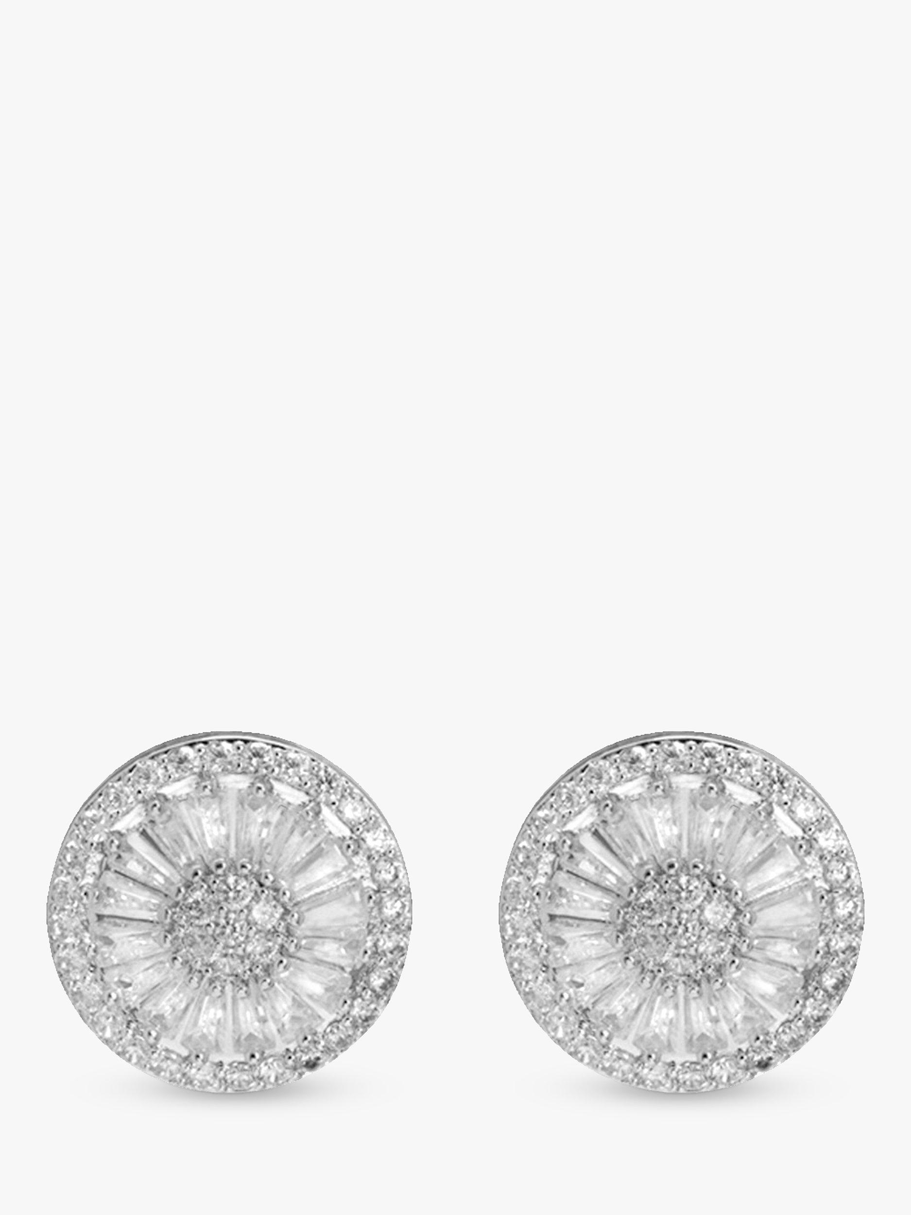 Jon Richard Cubic Zirconia Circle Stud Earrings, Silver