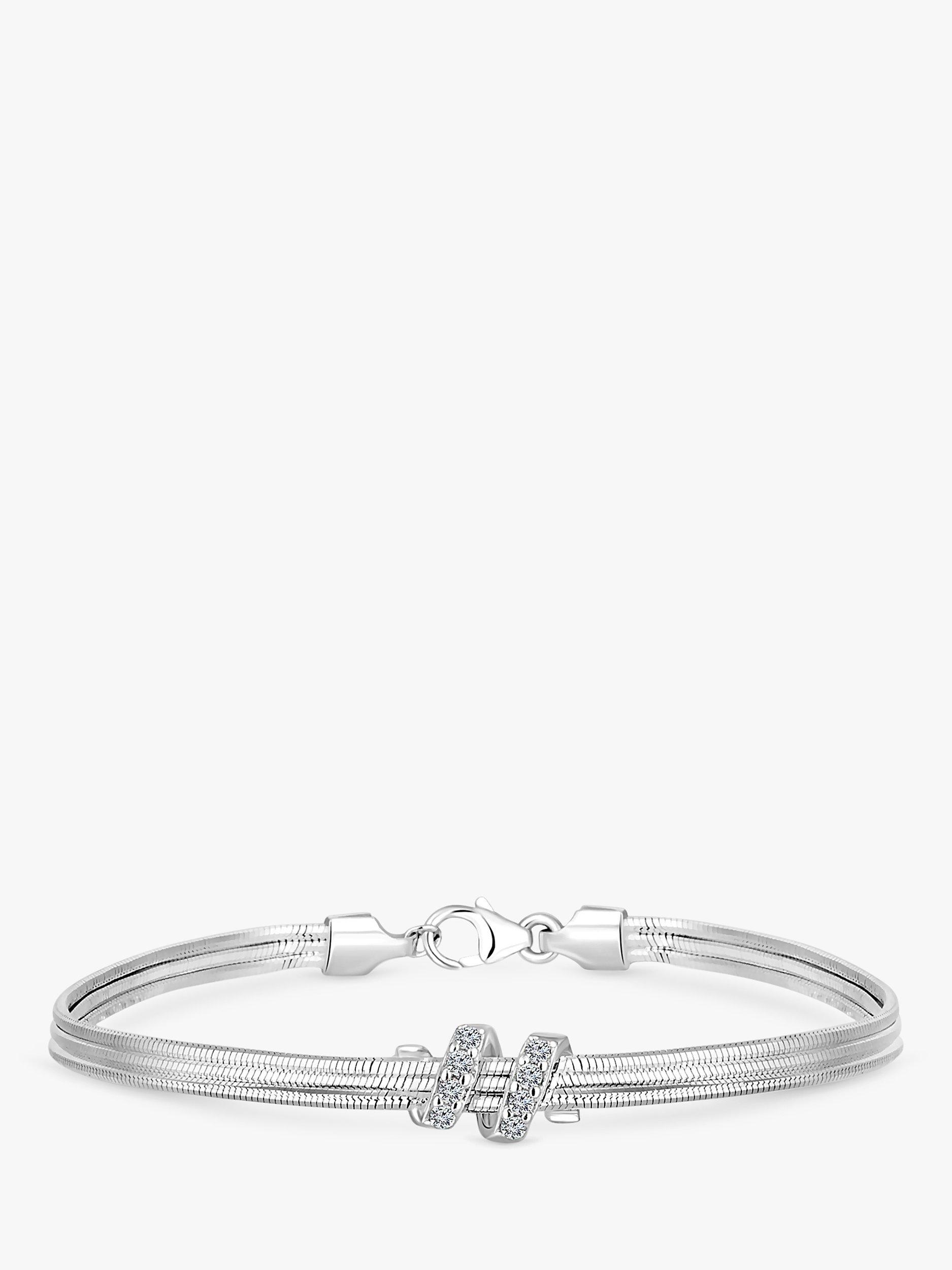Simply Silver Shiny Knot Twist Bracelet, Silver