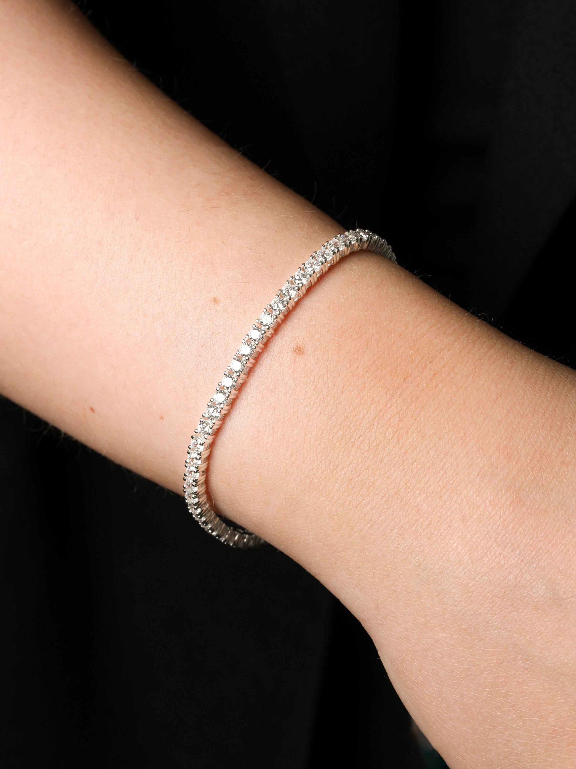 Product image 2 of 3, which shows Simply Silver Cubic Zirconia Tennis Bracelet, Silver/Clear