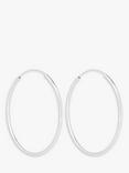Simply Silver Large Hoop Earrings, Silver
