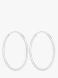 Simply Silver Large Hoop Earrings, Silver