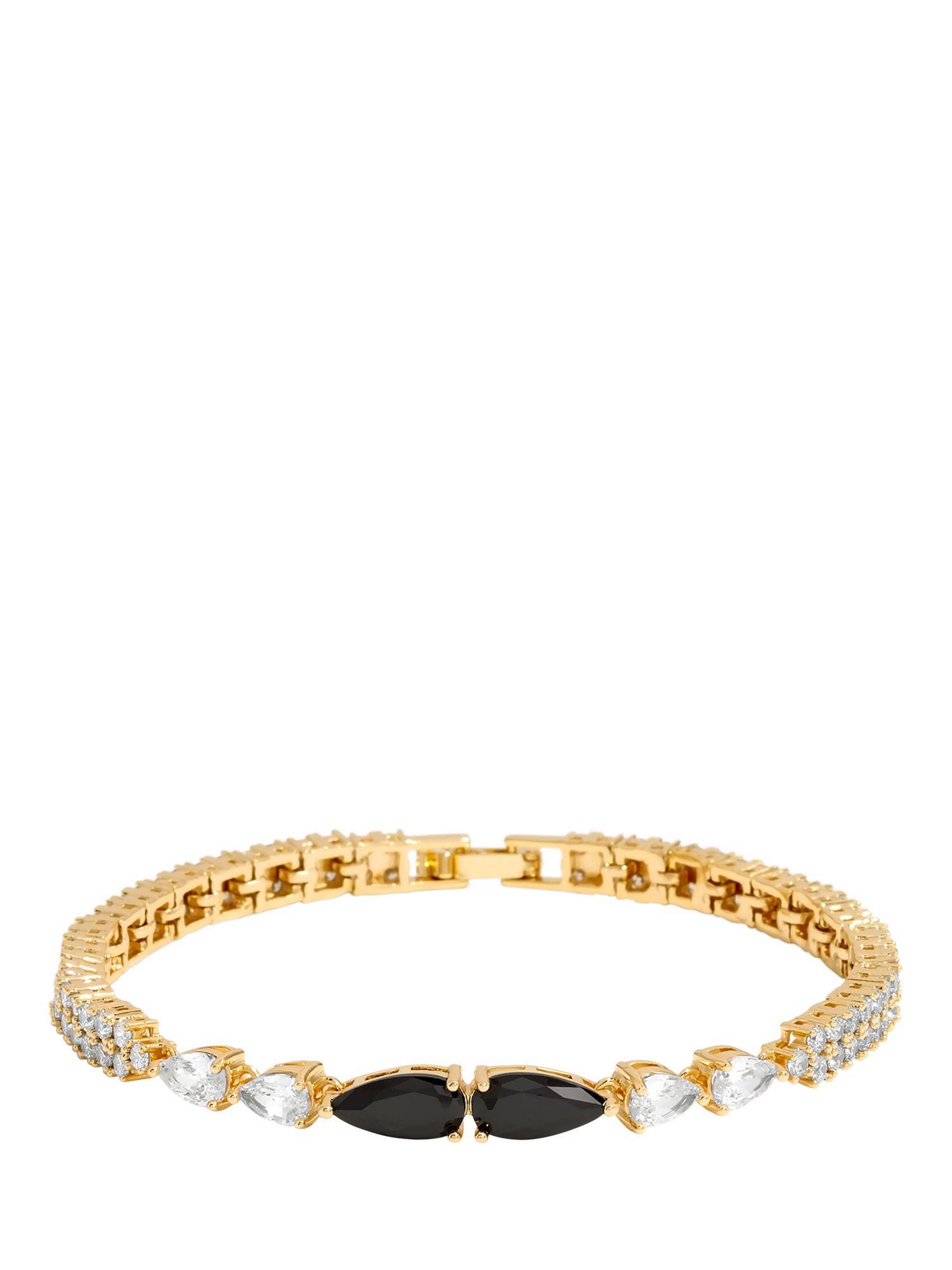 Jon Richard Pear Shaped Cubic Zirconia Regal Bracelet, Gold/Green