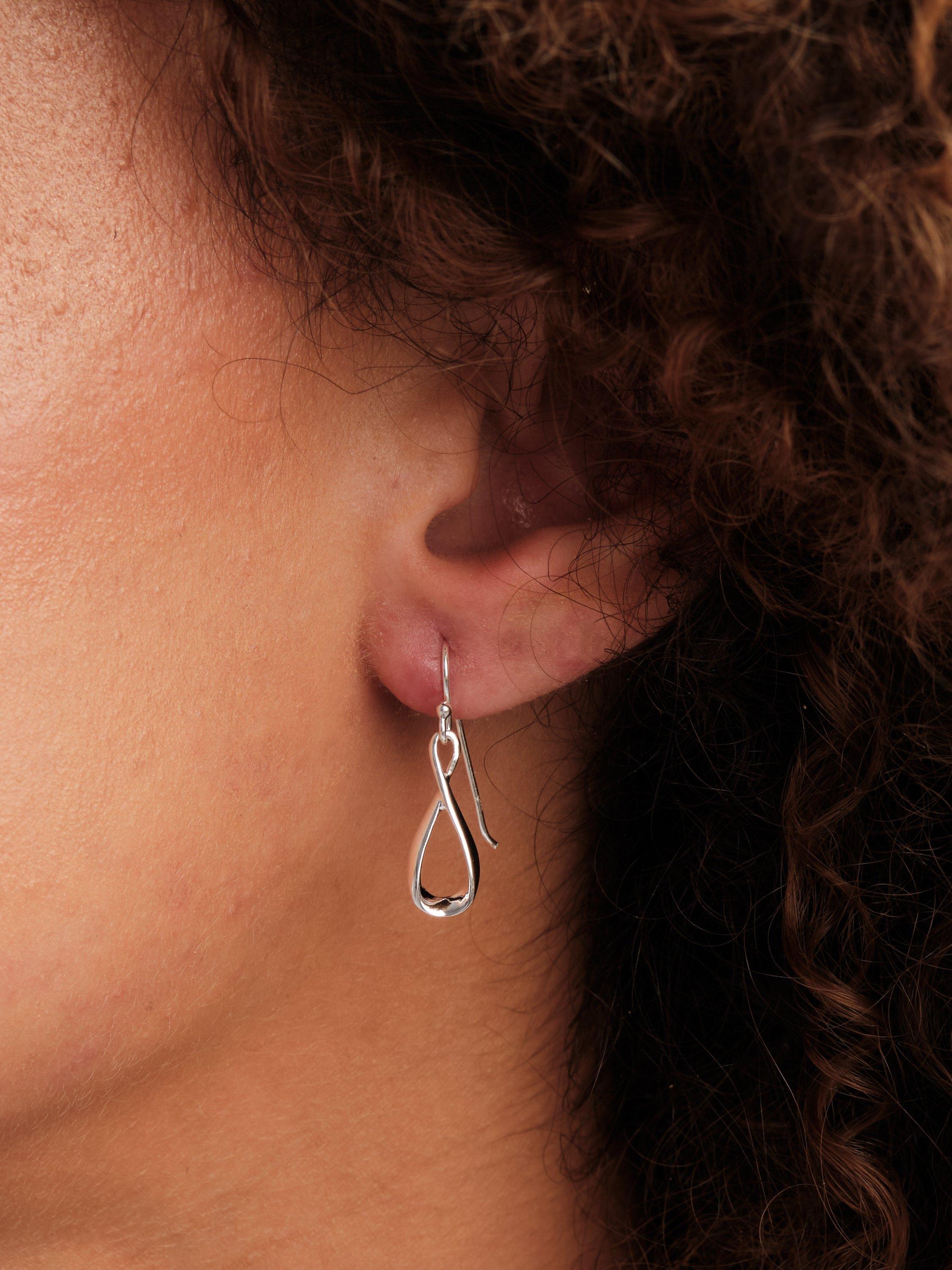 Product image 2 of 2, which shows Simply Silver Polished Infinity Drop Earrings, Silver