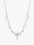 Jon Richard Bridal Pearl & Cubic Zirconia Vine Drop Necklace, Silver