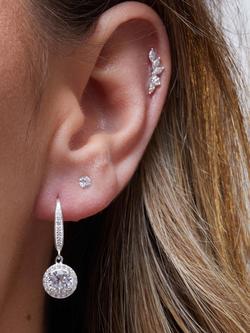 Simply Silver Clara Drop Earrings, Silver - view 2, Silver