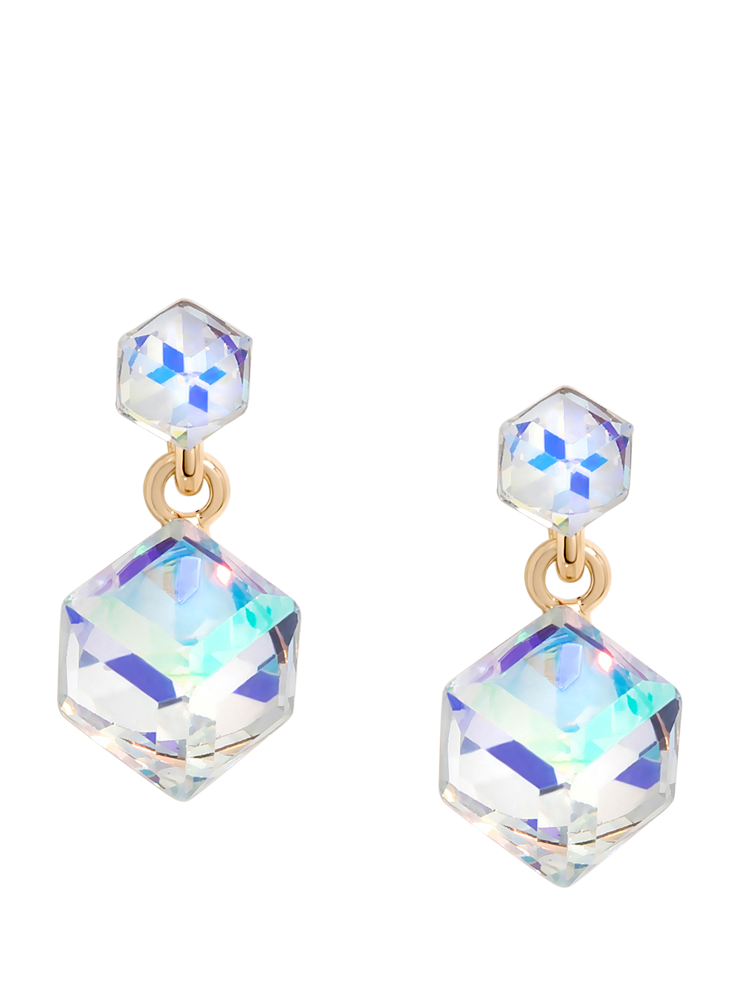 Jon Richard Radiance Collection Cube Drop Earrings, Rose Gold/Multi