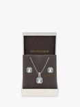 Jon Richard Cubic Zirconia Square Drop Necklace and Earrings Jewellery Set