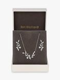 Jon Richard Pearl & Cubic Zirconia Vine Necklace and Earrings Jewellery Set, Silver