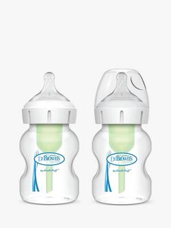 Dr Brown’s Natural Flow Options+ Anti-Colic Bottle, Pack of 2, 150ml, Clear