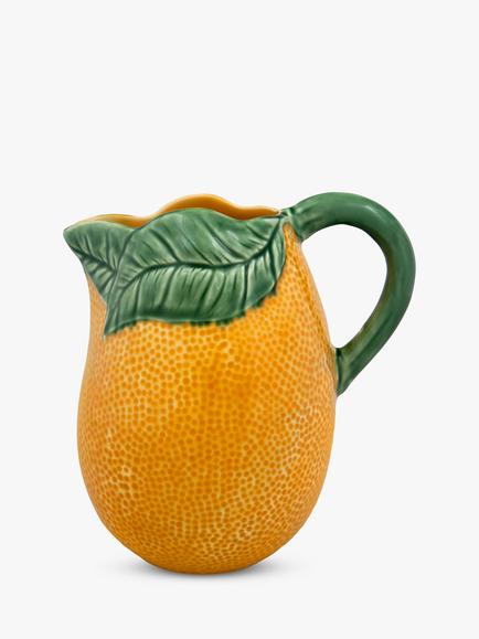 Bordallo Pinheiro Orange Earthenware Pitcher, 1.5L, Orange, Orange