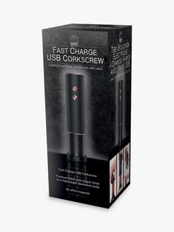 Bar Originale Vinology Fast Charge USB Electric Corkscrew, Black