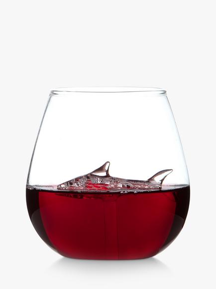 Bar Bespoke Shark in a Glass Tumbler, 500ml, Clear - view 2, Clear