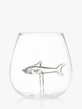 Bar Bespoke Shark in a Glass Tumbler, 500ml, Clear