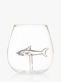 Bar Bespoke Shark in a Glass Tumbler, 500ml, Clear, Clear