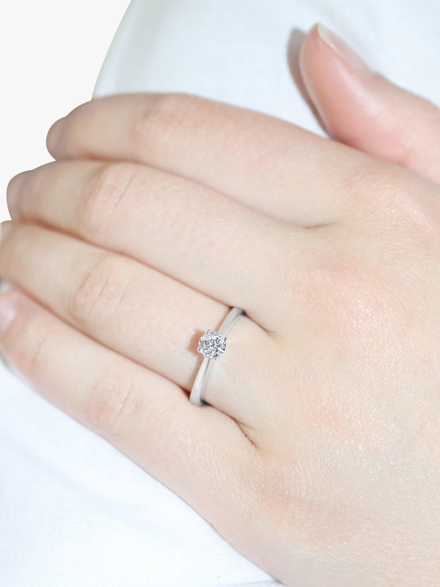 Product image 1 of 6, which shows Milton & Humble Jewellery Pre-Loved 18ct White Gold Solitaire Diamond Ring, Dated 2015