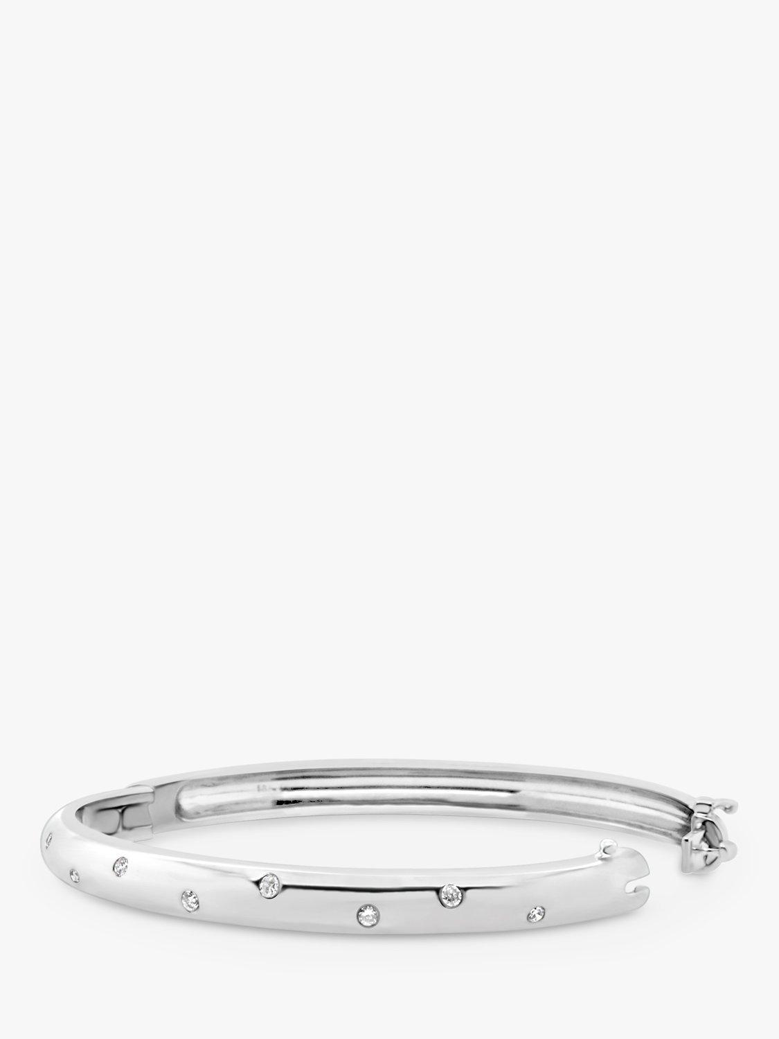 Product image 4 of 5, which shows Milton & Humble Jewellery Pre-Loved 14ct White Gold Diamond Bangle Bracelet