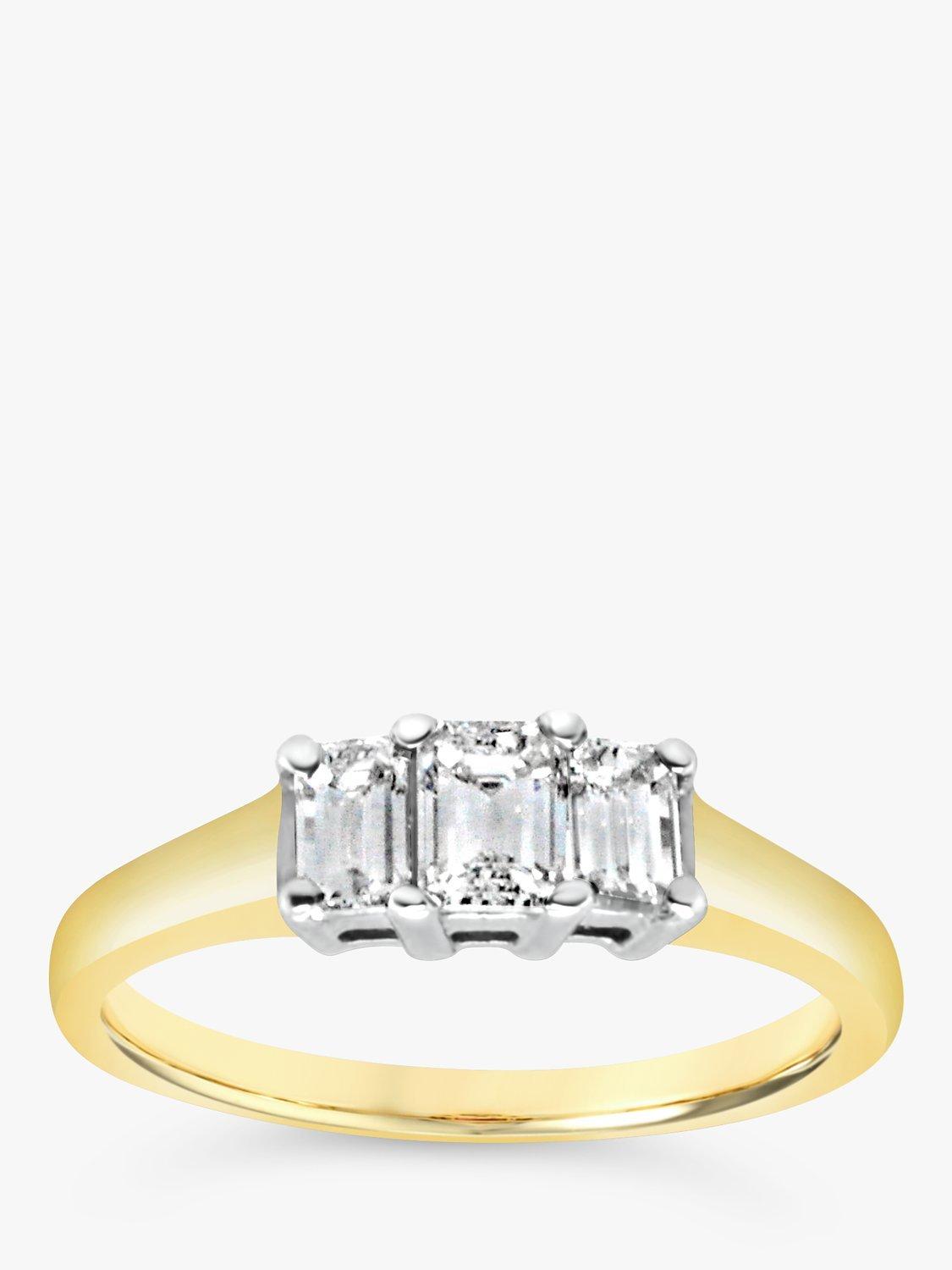 Product image 1 of 4, which shows Milton & Humble Jewellery Pre-Loved 18ct White & Yellow Gold 3 Stone Diamond Ring, Dated 2001