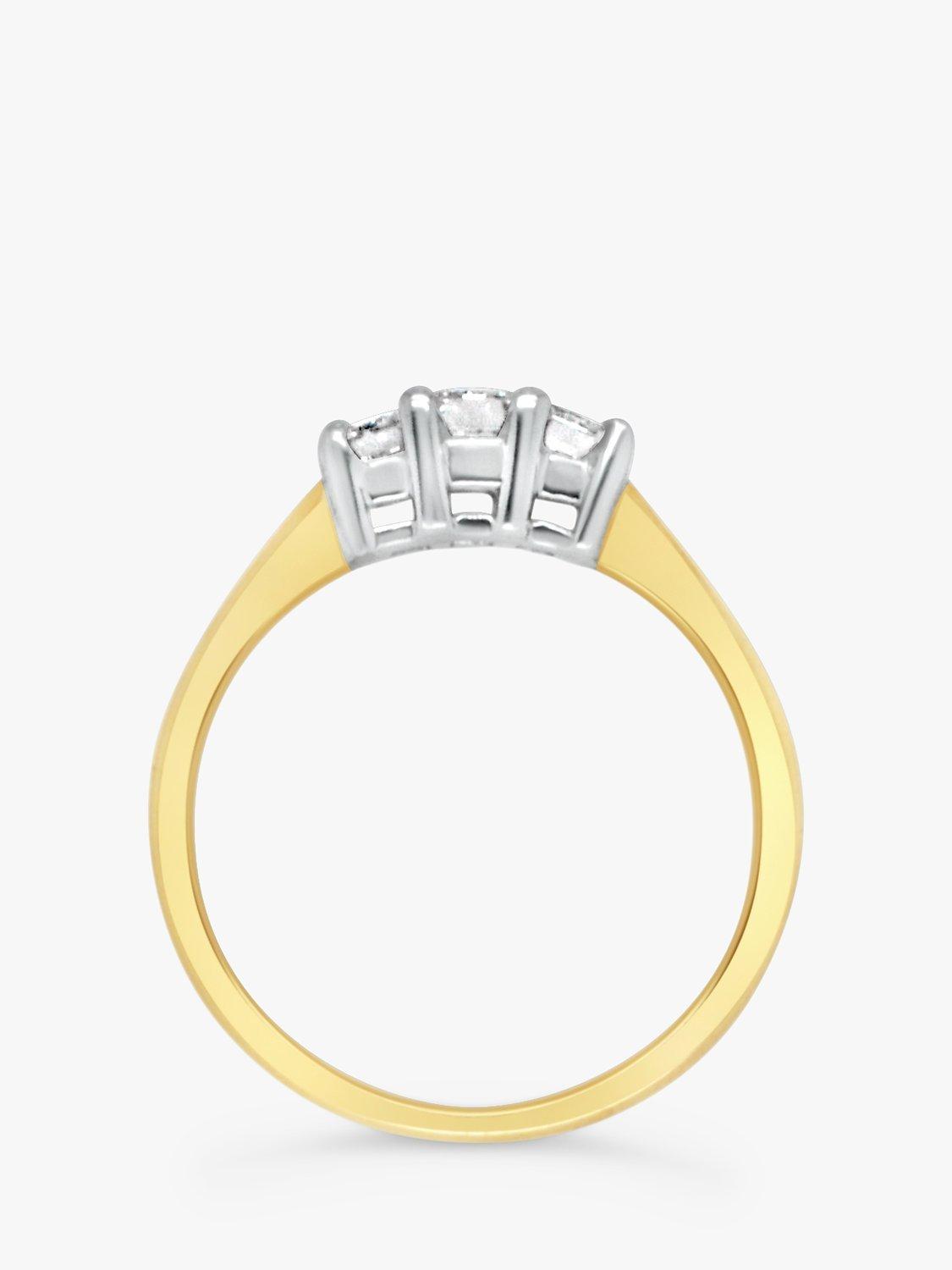 Product image 4 of 4, which shows Milton & Humble Jewellery Pre-Loved 18ct White & Yellow Gold 3 Stone Diamond Ring, Dated 2001