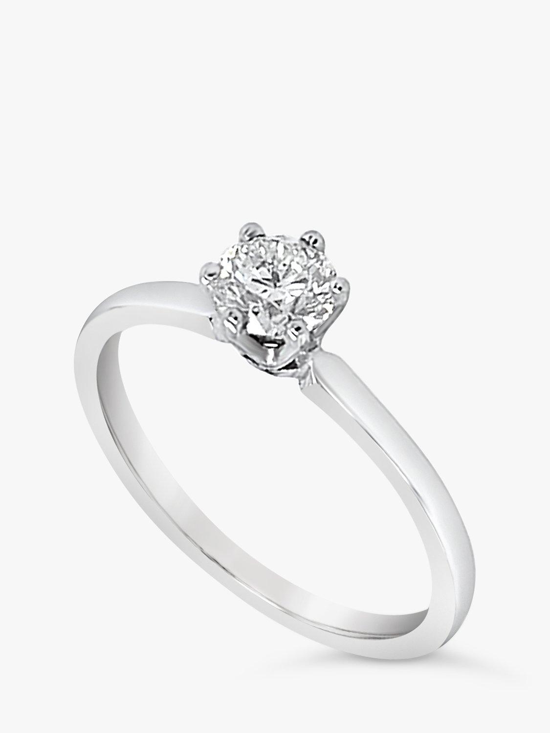 Product image 1 of 5, which shows Milton & Humble Jewellery Pre-Loved 950 Platinum Solitaire Brilliant Cut Diamond Ring