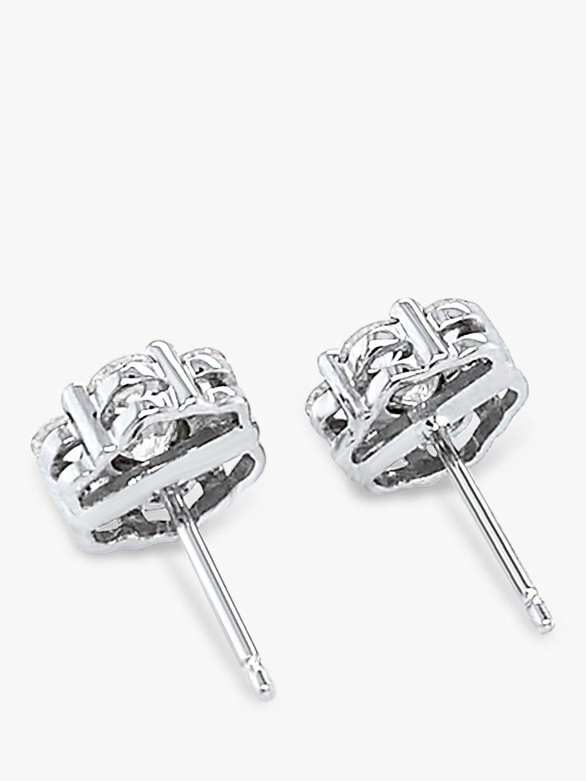 Product image 5 of 5, which shows Milton & Humble Jewellery Pre-Loved 18ct White Gold 7 Stone Cluster Diamond Stud Earrings