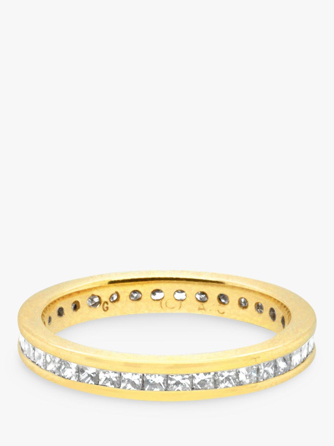 Product image 1 of 5, which shows Milton & Humble Jewellery Pre-Loved 18ct Yellow Gold Princess Cut Diamond Eternity Ring, Gold