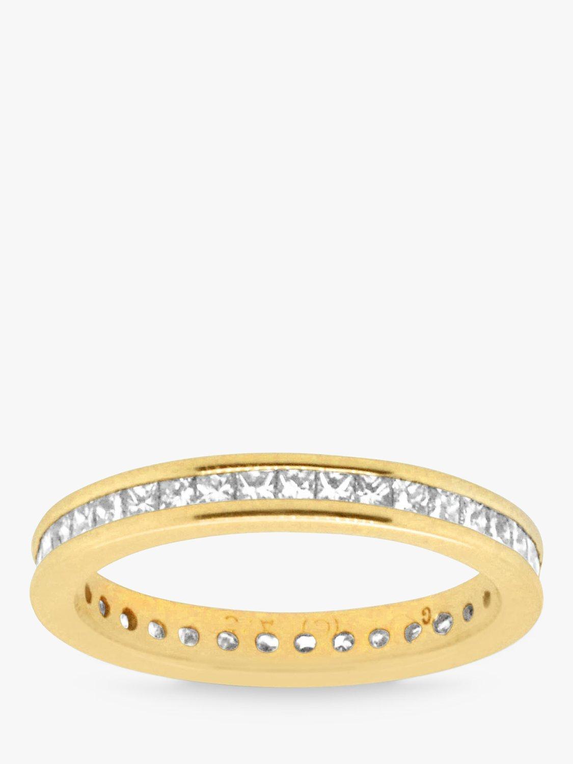 Product image 2 of 5, which shows Milton & Humble Jewellery Pre-Loved 18ct Yellow Gold Princess Cut Diamond Eternity Ring, Gold