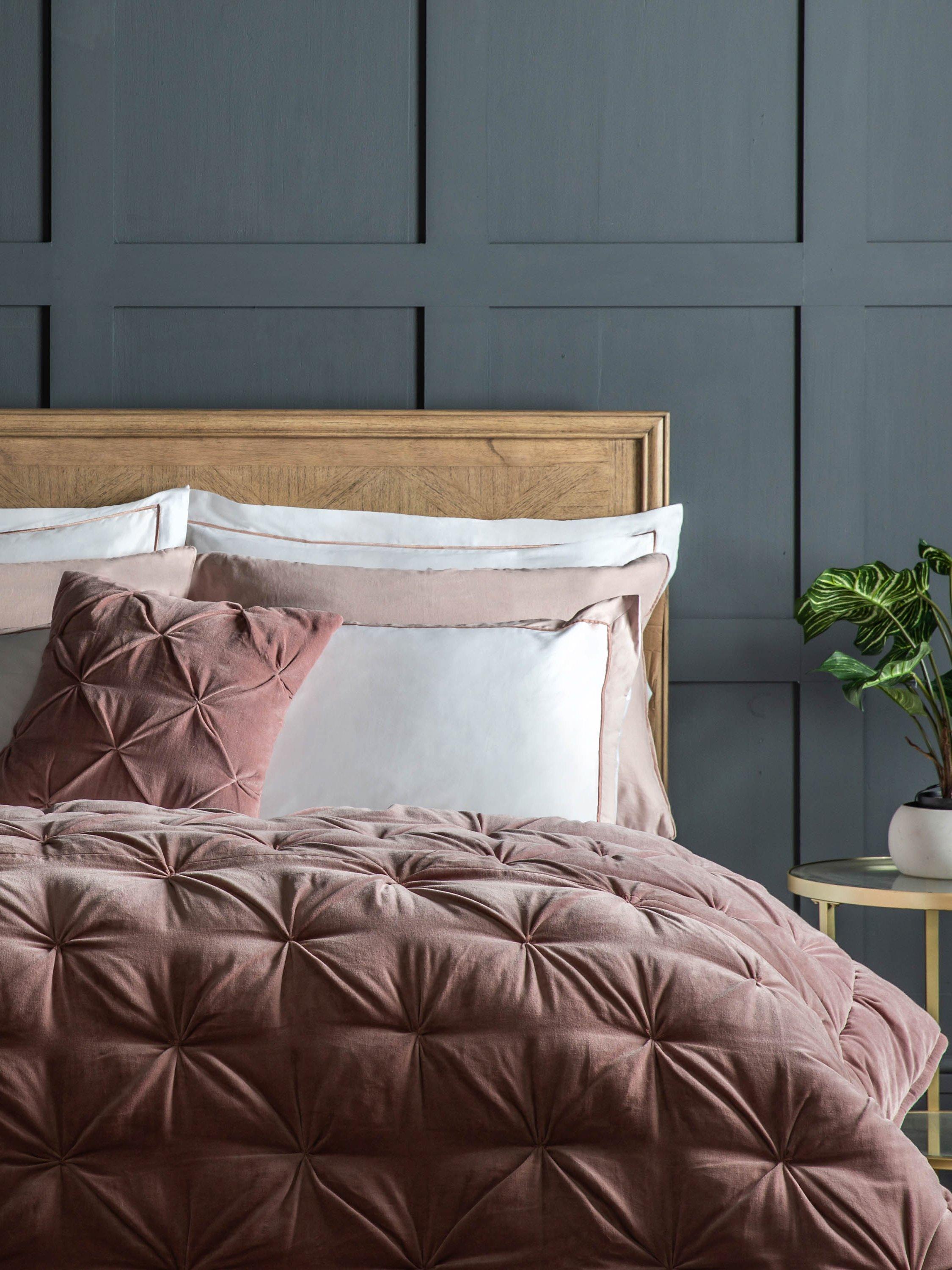 Simply Sleep Opulent Velvet Quilted Bedspread, Blush