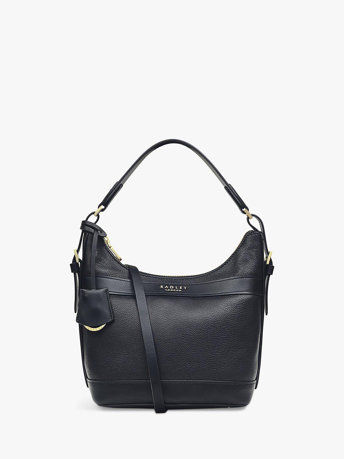 Radley Peregrine Medium Leather Zip Top Cross Body Bag, Black