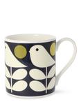 Orla Kiely Early Bird Bone China Mug, 350ml, Black/Multi