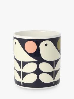 Orla Kiely Early Bird Bone China Mug, 350ml, Black/Multi - view 2, Black/Multi