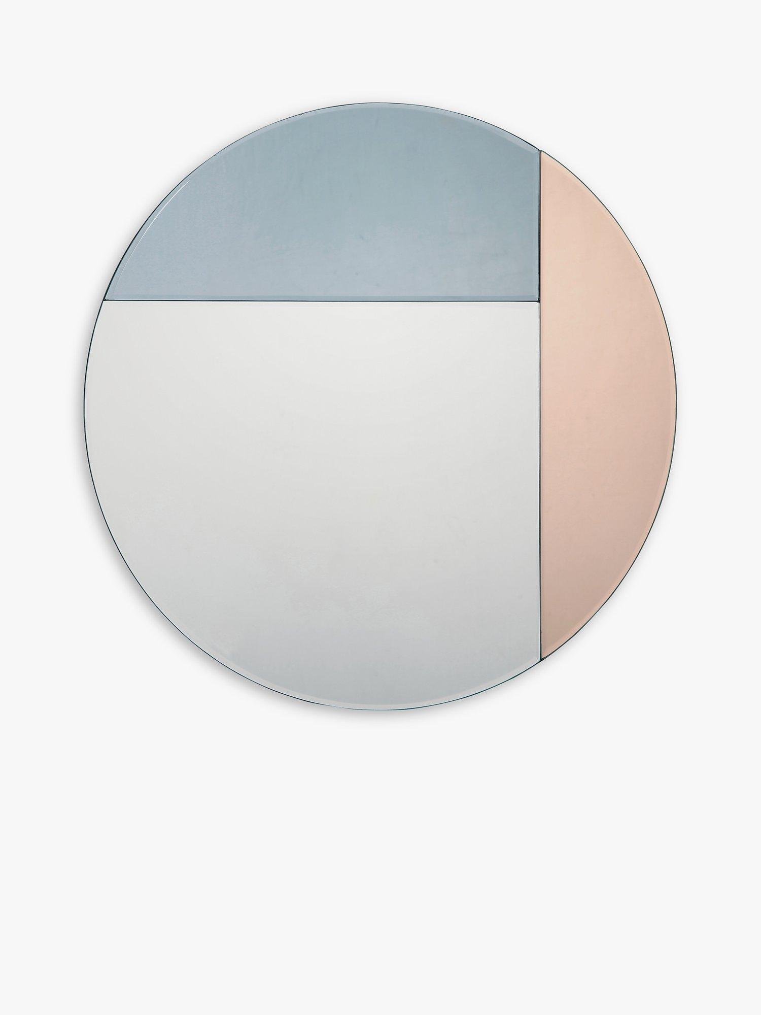 Där Thalia Round Wall Mirror, 50cm, Rose Gold/Blue