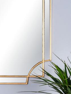 Där Guapo Rectangular Metal Frame Wall Mirror, 90 x 60cm, Gold - view 2, Gold