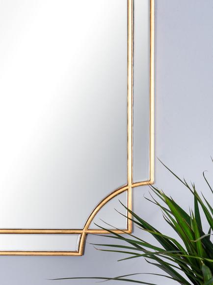 Där Guapo Rectangular Metal Frame Wall Mirror, 90 x 60cm, Gold - view 2, Gold