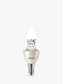 Philips MASTER 40W E14 LED Dimmable Candle Bulb, Clear, Clear