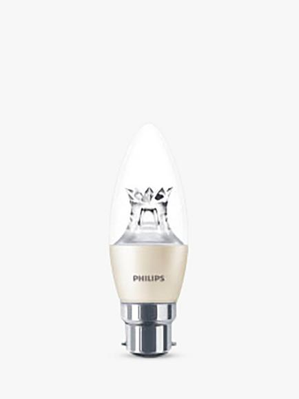 Philips MASTER 25W B22 LED Dimmable Candle Bulb, Clear, Clear