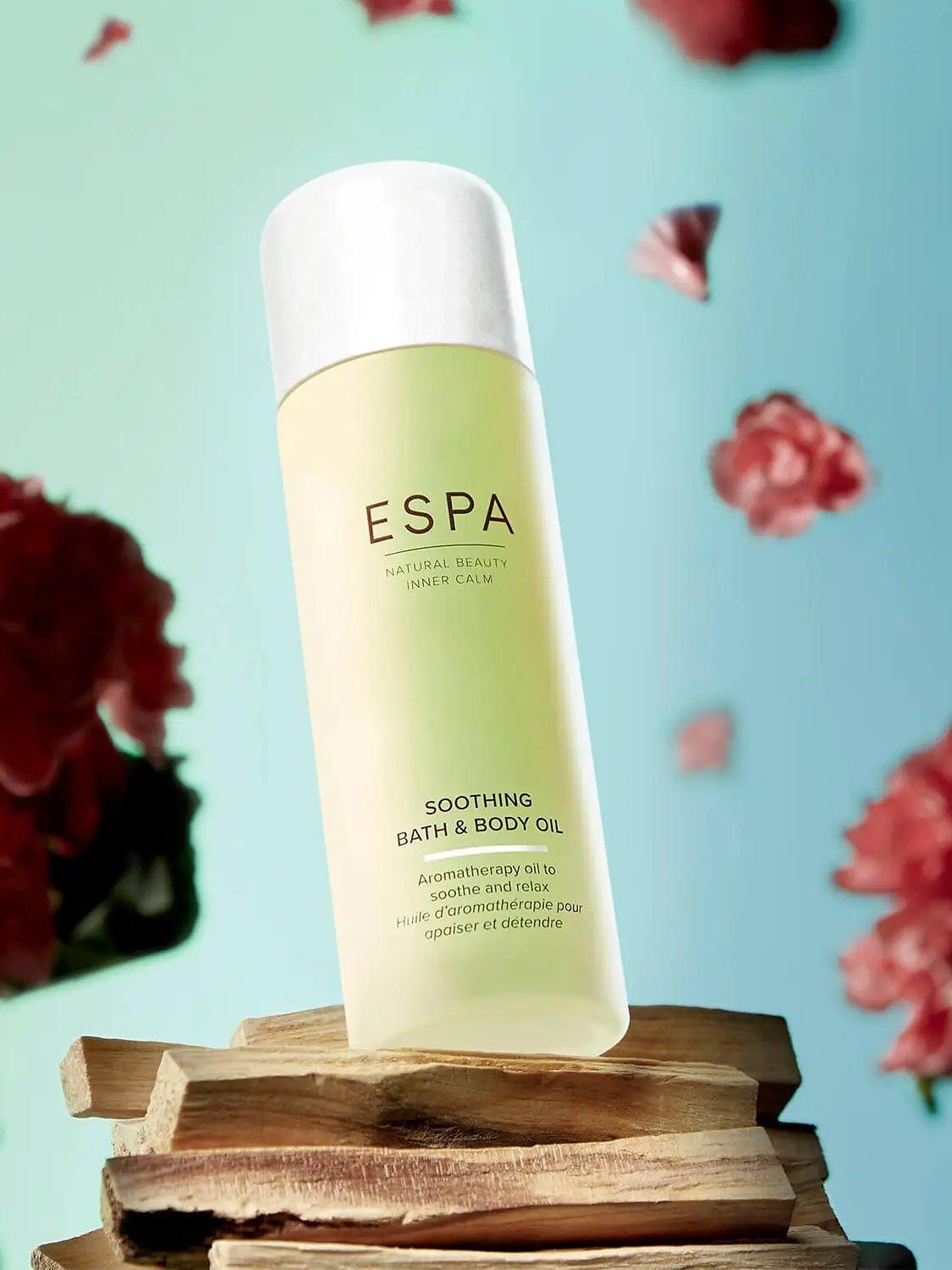 Product image 2 of 6, which shows ESPA Soothing Bath & Body Oil, 100ml