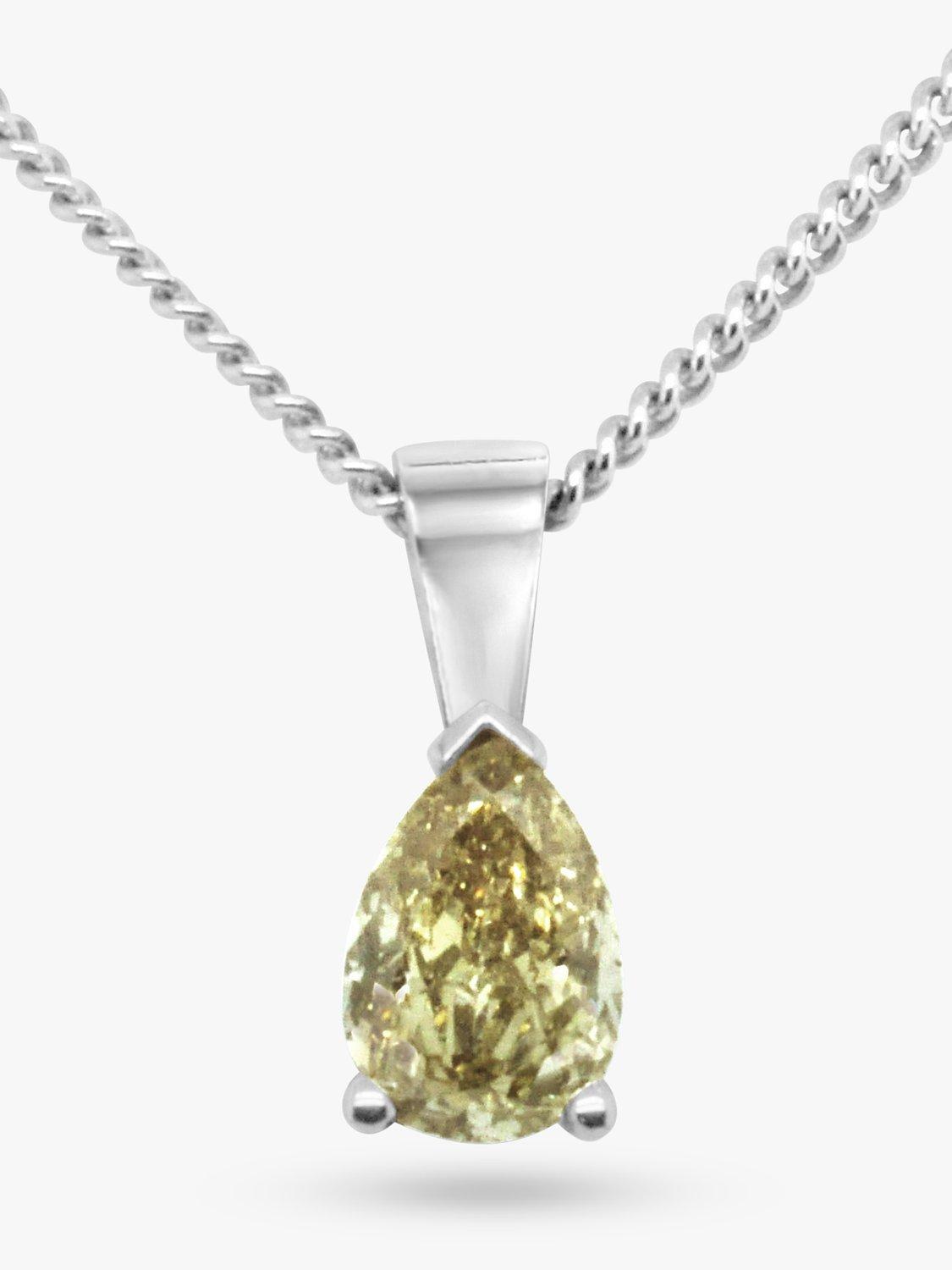 Product image 2 of 4, which shows Milton & Humble Jewellery 18ct White Gold Yellow Diamond Pendant Necklace