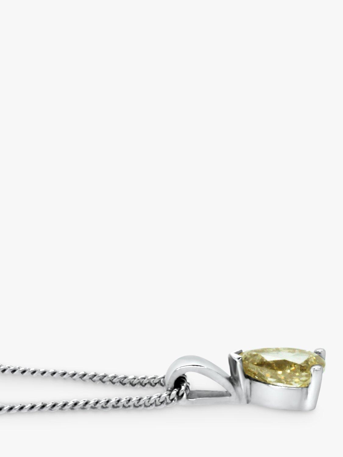 Product image 3 of 4, which shows Milton & Humble Jewellery 18ct White Gold Yellow Diamond Pendant Necklace